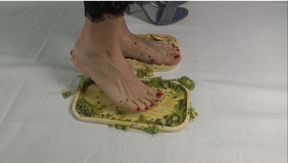 I trample the fruit with my feet. Lick My Legs