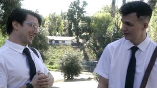 Big boobs housewife seduces two hormonal missionaries