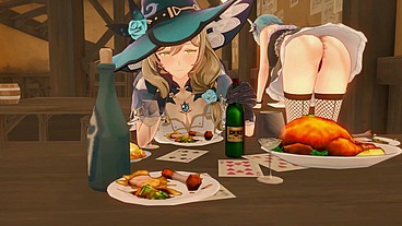 Genshin Impact Lisa Hentai Sex In Different Positions Creampie Mmd 3D Clear Blue Hat