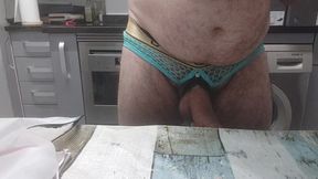 Handsome mature man with big fat masturbating