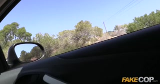 Fake Cop Spanish slut fucks cop for gasoline trip