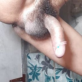 Big Cock Home in Bathroom HardMassage My Penis