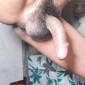 Big Cock Home in Bathroom HardMassage My Penis