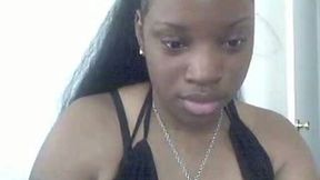 Curvaceous amateur black babe shows off herself on webcam