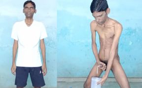 Rajesh Playboy 993 Masturbation Big Cock and Cumming in the Jar. Handjob Big Cum Load