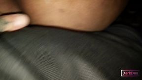 the kinky cock-eating queen  dark dea  fucked in the wood by a big white cock !!!