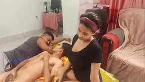 New year 4some porn. Shathi khatun and hanif  and Shapan pramanik