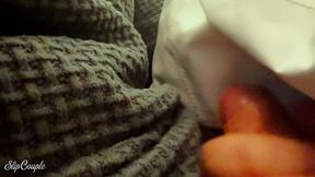 blonde babe gives perfect handjob and blowjob in a plane - so risky :p