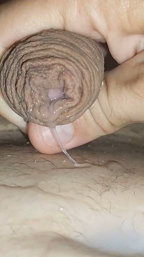 Intense Shot of Cum Coming Out of the Navel