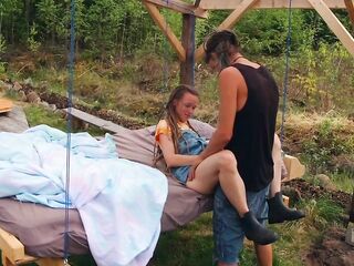 Sex in a swinging pergola - RosenlundX - HD