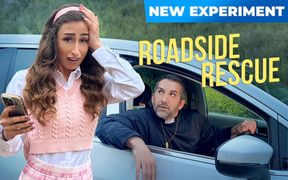 Stranded Scarlett Page Gets Rescued and Repays Her Savior with Her Tight Pussy