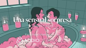 Lesbians enjoy slow and sensual romance in a tub