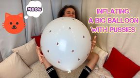 I'M INFLATING A BIG WHITE BALLOONS WITH PUSSIES 4K