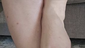 Toes and Soles Closeup with big white creamy calves