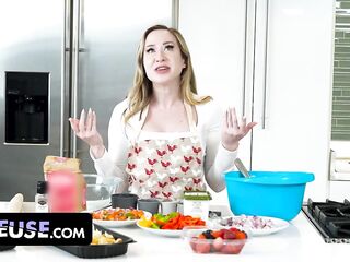 Stepson Screws His Nice-looking Stepmother During A Digital Interview For A Cooking Show - FreeUse