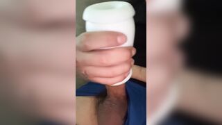 6inch uncircumcised chisel blows a load in plaything