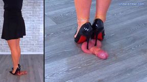 207. Goddess Amber - Lick Your Cum From The Soles Of My Louboutin Heels - Split Cam - Trample Trampling CBT Ballbusting Facebusting Crushing Shoejob