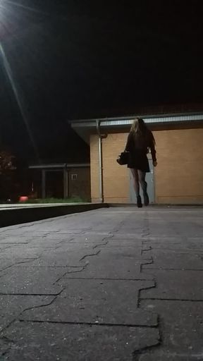 crossdressing sissy walking seducing