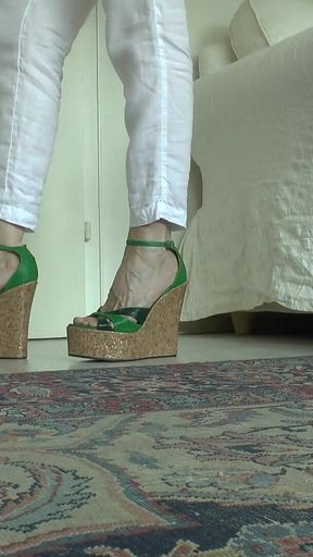 Wedge-heel Sandal Fashion Show for You! Cum in Your Pants! Lady Victoria Valente