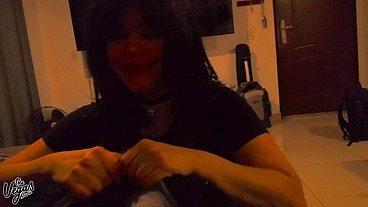 Post-Burlesque Passion Fuck: Dress Up Tease, Sloppy Blowjob, Rough Doggy, Pillow Missionary Orgasm & Condom Creampie - Selena Vega Real Amateur