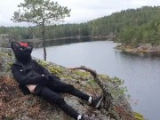 Needy wolfie chill in the forest and give himself a nice fap