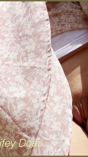 Thrilling moment from &quot;Wifey gets dared to go walking braless and no panties and flash her perfect amazing tits&quot;