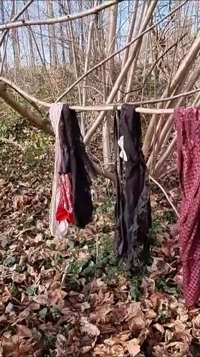 Powerful moment from &quot;Found a stranger&#039;s Thong and String in the woods and covered them in my cum&quot;