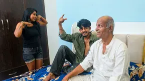 Stepfather and grandson engage in hot threesome with their Indian Asian