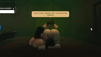 Two-on-one hardcore group sex with a big white cocksucking session on Roblox.