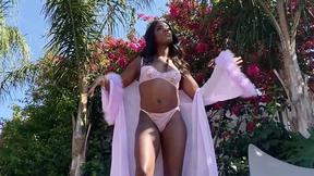 ”Sexy posing with black babe & perfect pool masturbation for the Playboy”