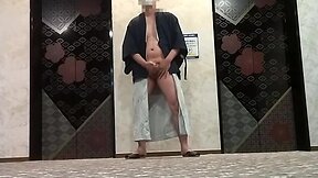 Public hotel elevator cumshot