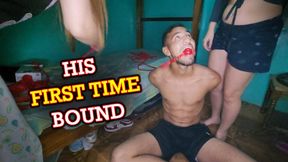 His First Time Bound: Escape Challenge with Two Women (high res mp4)