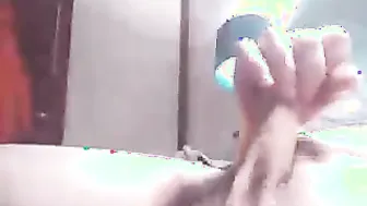 Curved thick cock twink strokes and explodes with loud moaning