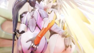 Widowmaker And Mercy Having Fun With A Gigantic Cock