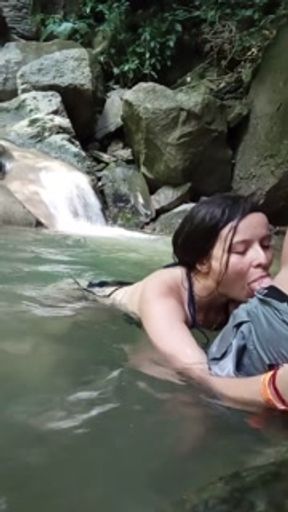 I'm in the river with my stepbrother, he convinces me to give him a wonderful blowjob