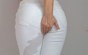 White Jeans and Panty Pee