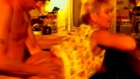 Blonde curvy old woman banged in doggy style position
