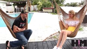 chloe couture ’s wet trimmed pussy takes brian’s meat in the pool!