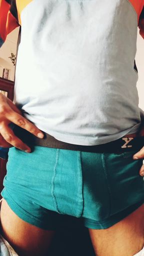 Aakash removing underwear and showing big black dick lund