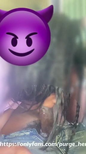 Big Lips Backseat Car Head Big Pulsating Cumshot