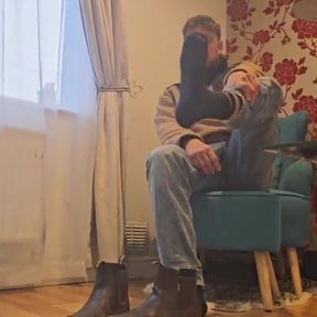 Sweaty Boot and Feet Worship After a Hards Day Work