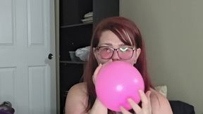 Pink balloon riding