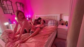 girlfriend arranges a threesome surprise
