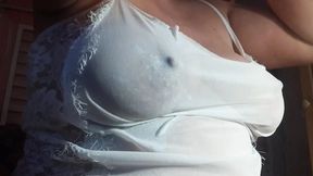 Wet transparent skirt