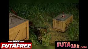 FUTA3DX - Busty MILF Soldier Found &amp; Fucked By Futanari Elves at Campground