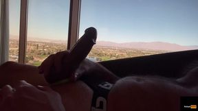 Stroking Big Dick with a View