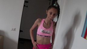 petite spinner candie cross gets her ass drilled in mini skirt & heels