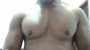 Ebony Muscled Latin Stud Jerking Till Cumshot