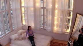 Vika is tightly bound on the balcony (full behind the scene)