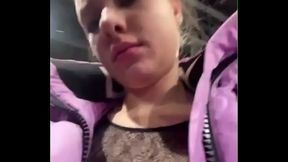 Public masturbate and vibrating pussy in locker room